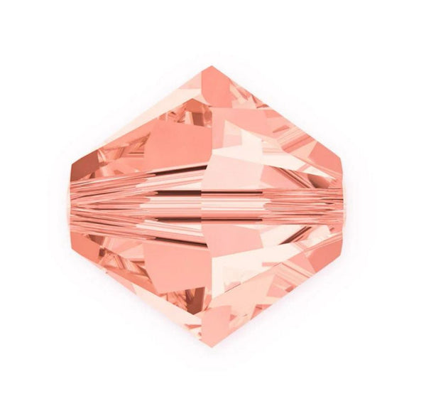 50pcs Adabele Austrian Faceted Bicone Crystal Beads #5301, Light Padparadscha (Pink), Size Selections: 6mm/8mm/10mm