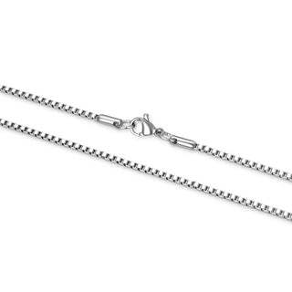 5pcs 304 Stainless Steel 2mm Venetian Box Chain Necklaces (18 Inch/20 Inch/22 Inch)