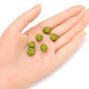 25pcs Adabele Grade A Suncatcher Crystal Rhinestone Pave Polymer Clay Beads, Olivine Green, Size Selections: 8mm/10mm/12mm