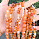 AAA Natural Orange Red Agate Gemstone Round Beads, 15 Inch/1 Strand, Size Selections: 4mm/6mm/8mm/10mm