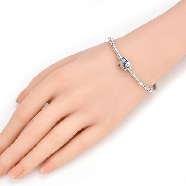1pc Solid 925 Sterling Silver Easter Rabbit Bunny Bead, Compatible with Pandora All Other Charm Bracelets, EC2-H1