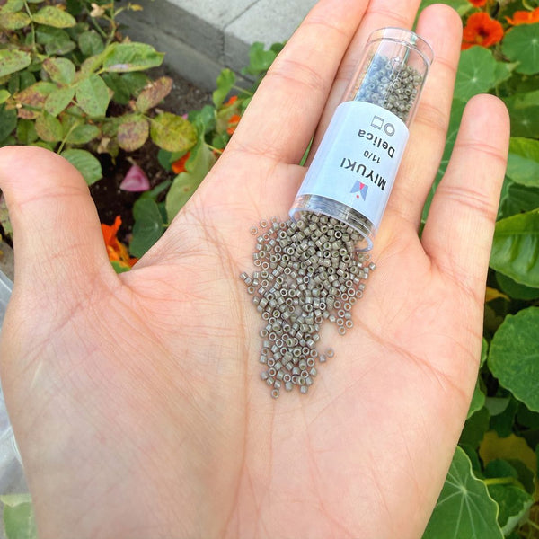30g Miyuki Delica 11/0 Seed Beads, Duracoat Opaque Dyed Taupe DB2365