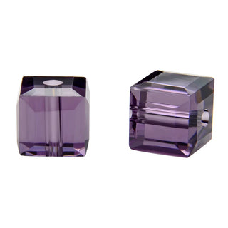 24pcs Adabele Austrian Faceted Cube Crystal Beads #5601, Purple, Size Selections: 4mm/6mm/8mm