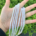 Natural White Alabaster Quartz Gemstone Faceted Rondelle Beads, 4x2mm/Small, Hole ID 0.9mm, 14 Inch/1 Strand, GH1R-6