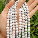 Natural White Howlite Gemstone Round Beads, 15 Inch/1 Strand, Size Selections: 4mm/6mm/8mm/10mm