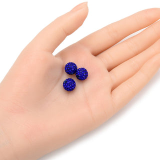 25pcs Adabele Grade AA+ Suncatcher Crystal Rhinestone Pave Polymer Clay Beads, Sapphire Blue, Size Selections: 8mm/10mm/12mm