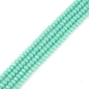 Natural Amazonite Green Quartz Gemstone Faceted Rondelle Beads, 4x2mm/Small, Hole ID 0.9mm, 14 Inch/1 Strand, GH1R-13