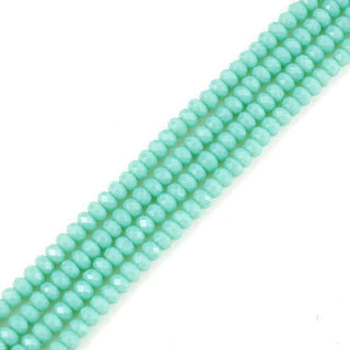 Natural Amazonite Green Quartz Gemstone Faceted Rondelle Beads, 4x2mm/Small, Hole ID 0.9mm, 14 Inch/1 Strand, GH1R-13