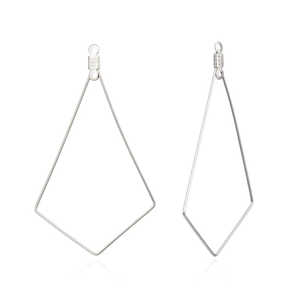 50pcs 304 Surgical Stainless Steel Kite Shape Beading Hoop Findings