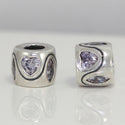 1pc Real 925 Sterling Silver Heart Bead, June Birthstone Charm Cubic Zirconia CZ Gemstone, Compatible with Pandora all Other Charm Bracelets, EC612