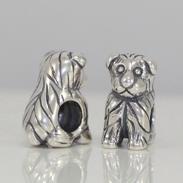 1pc Cute Real Solid Sterling Silver Golden Retriever Dog Charm Puppy Bead, Compatible with Pandora All Other Charm Bracelets, EC494