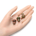 4pcs Natural Unakite Hand Carved Mushroom Gemstone, 20mm Loose Cut Stones, G3P-B4