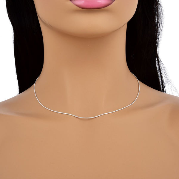 1pc 925 Sterling Silver Snake Chain Necklace, 1mm, Thin Small Strong, Length Selections: 18/20/22/24/26 inch