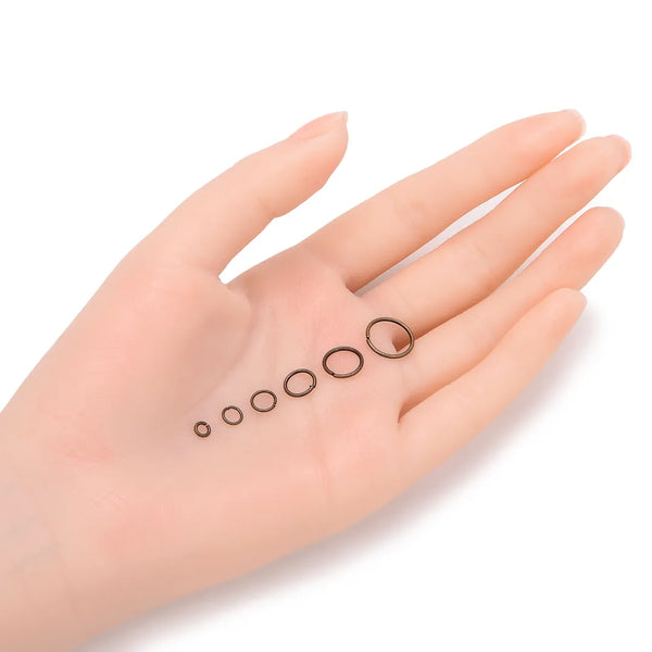 100pcs Open Jump Rings, O Rings, Antique Bronze Plated Brass, 1mm/18 Gauge, Size Selections: 10mm/12mm