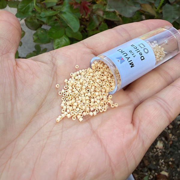7.5g Miyuki Delica 11/0 Seed Beads, Opaque Pear DB1131