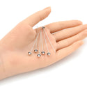 20pcs Fancy Decorative Head Pins, 6mm Artistic Flower Head, Antique Silver, 2.1 Inch Long, 0.7mm/21 Gauge, MC-W2