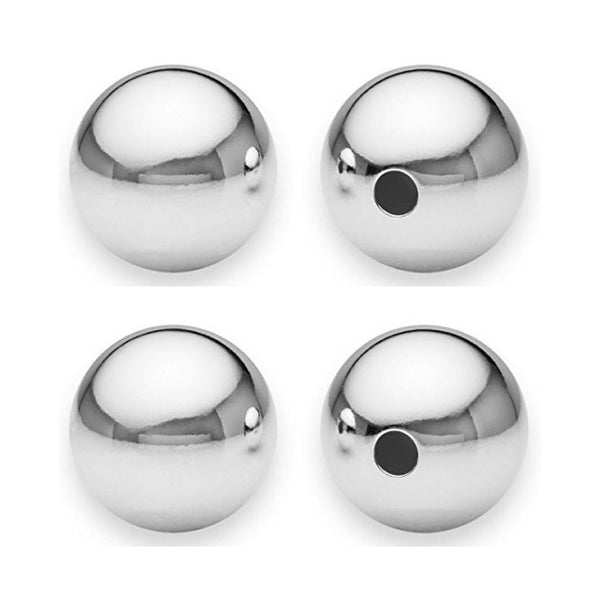 50pcs Tarnish Resistant Seamless Smooth Round Beads, Sterling Silver Plated Brass, Size Selections: 6mm/8mm/10mm