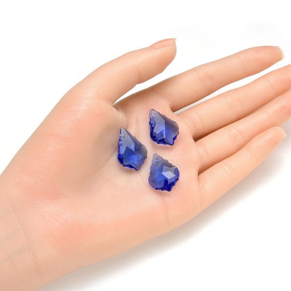 20pcs Creative Club Faceted Crystal Glass Baroque Chandelier Pendant Drops, December Light Blue Birthstone, 22x13mm Large, Hole ID 1mm, CCF-14