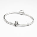 1pc Solid 925 Sterling Silver Double Ring Commitment Loyal Bead Charm, Compatible with Pandora All Other Charm Bracelet, EC149