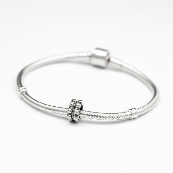 1pc Solid 925 Sterling Silver Double Ring Commitment Loyal Bead Charm, Compatible with Pandora All Other Charm Bracelet, EC149