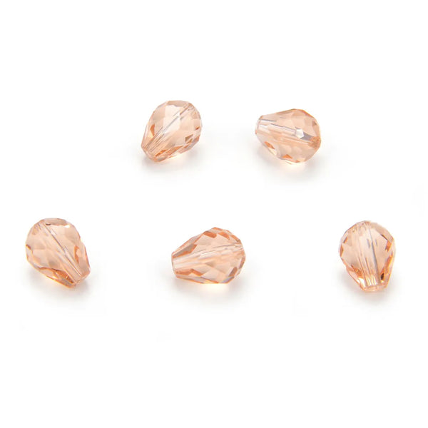 24pcs Adabele Austrian Faceted Teardrop Crystal Beads #5500, Light Peach Pink, 8mm x 6mm, Hole ID 1mm, SST-818