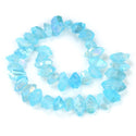 Natural Raw Crystal Quartz Nugget Drilled Gemstone Beads, Aqua Blue AB Titanium Coated Stone Nuggets, 15 Inch, GA-B7
