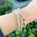 1 Strand Stretch Natural Gold Rutilated Quartz Free Form Gemstone Bracelet, 5-8mm Small Beads, Length Selections: 7 inch/7.5 inch