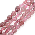 Natural Red Strawberry Quartz Gemstone Oval Tumbled Pebble Beads, Irregular, 6mm to 8mm, Hole ID 1mm, 15 Inch/1 Strand, GZ11-20