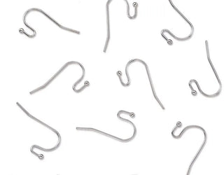 100pcs 316 Stainless Steel 20mm Ball End Fish Earring Hooks – 0.7mm Wire