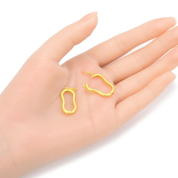 2pcs Tarnish Resistant Figure 8 Twister Hinged Necklace Shortener Clasp, 18K Yellow Gold Plated Brass, Size Selections: 9-10mm, 10-11mm, 12-13mm