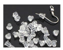 100pcs Clear Rubber Bullet Style Earring Backs, Earnut Replacement, Plastic, CF203