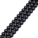 AAA Grade Natural Shell Pearl Round Beads, Freshwater Mother Of Pearl Nacre, Jet Black, 1 Strand/15 Inch, Size Selections: 4mm/6mm/8mm