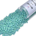 7.5g Miyuki Delica 11/0 Seed Beads, Translucent Luminous Dyed Green DB2053