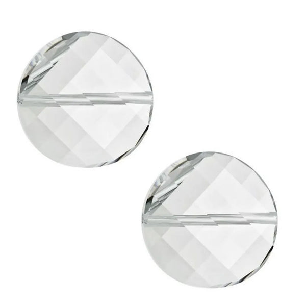 25pcs Adabele Austrian Faceted Flat Round Twist Coin Crystal Beads #5621, Crystal Clear, 10mm, Hole ID 1.2mm, SSW1001