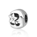 Real 925 Sterling Silver Moon Star Charm Eternity Bead