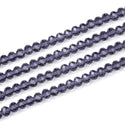 140pcs Creative Club Faceted Rondelle Crystal Glass Beads, Amethyst Purple, 8x6mm, Hole ID 1.1mm, CCR827