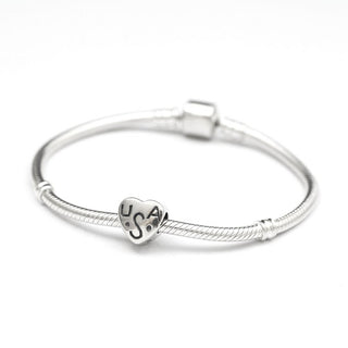 Solid 925 Sterling Silver Love USA Charm Liberty Freedom Bead