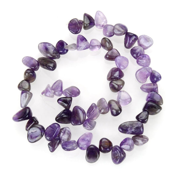 Natural Purple Amethyst Crystal Gemstone Petal Keishi Beads, Irregular, 10mm-20mm, Hole ID 1mm, 1 Strand/15 Inch, GZ6-9