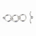 Adabele 20 Sets Adjustable 3-Ring Toggle Clasp, T-Bar Jewelry Closure, 14.3mm, Antique Silver, MC-AF14