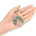 1pc Tree of Life Prosperity Necklace, Natural Green Aventurine Gemstone Pendant, 26 inch Surgical Stainless Steel Chain, GGP9-5