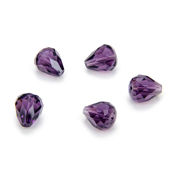 24pcs Adabele Austrian Faceted Teardrop Crystal Beads #5500, Purple Velvet, 12mm x 10mm, Hole ID 1.2mm, SST-1227