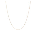 1pc 925 Sterling Silver Bead Station Cable Link Chain Necklace, Real 18K Yellow Gold Plated, 1.8mm Beads, Thin Small, Length Selections: 16/18/20/22/24/26/28/30 Inch