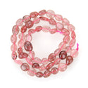 Natural Red Strawberry Quartz Gemstone Oval Tumbled Pebble Beads, Irregular, 6mm to 8mm, Hole ID 1mm, 15 Inch/1 Strand, GZ11-20