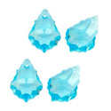 20pcs Creative Club Faceted Crystal Glass Baroque Chandelier Pendant Drops, March Aquamarine Blue Birthstone, 22x13mm Large, Hole ID 1mm, CCF-10