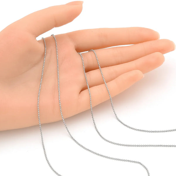 33ft 304 Stainless Steel Beaded Ball Chain – (1mm/2mm/3mm)