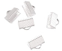 100pcs Ribbon Crimp Cord Ends, Pinch Clamp Cord Fastener, Silver Plated, Size Selections: 8mm/10mm/13mm