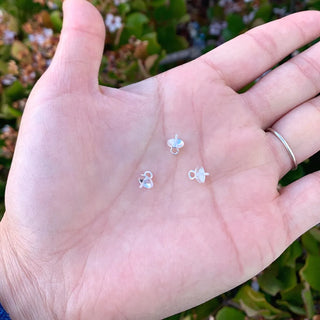 10pcs 925 Sterling Silver Screw Eye Pin Bails, Glue-on Pendant Connector, Cup Size Selections: 3/4/5/6/8mm