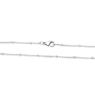 5pcs 304 Stainless Steel Beaded Curb Chain Necklaces (18 Inch/20 Inch/22 Inch)