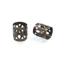 100pcs Large Hole Filigree Tube Beads, Antique Bronze Plated Brass, Tarnish Resistant, 9x8mm, Hole ID 7.5mm, CF215-B