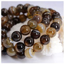 AAA Natural Banded Brown Agate Gemstone Round Beads, 15 Inch/1 Strand, Size Selections: 4mm/6mm/8mm/10mm